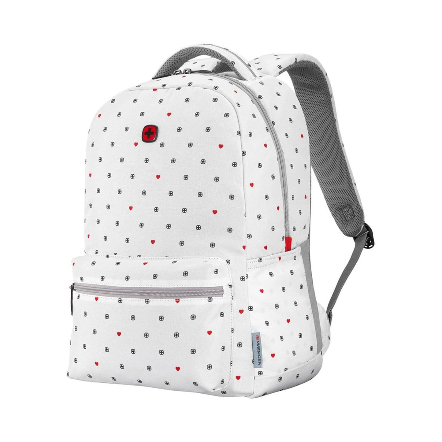 Mochila Wenger porta laptop Colleague, para laptop de 16", 610211, mochila blanca con corazones