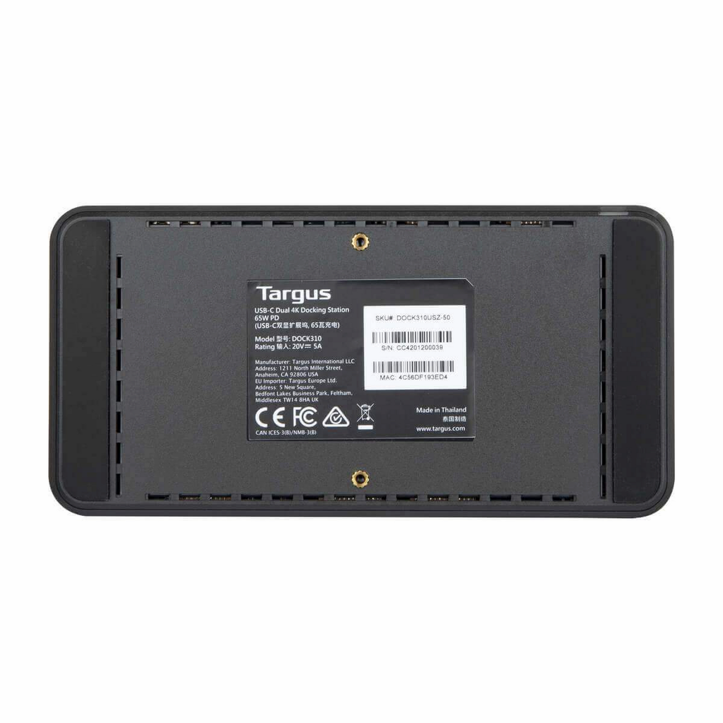 Docking Station Usb-C Dv4k Con Suministro De Energía De 65 W