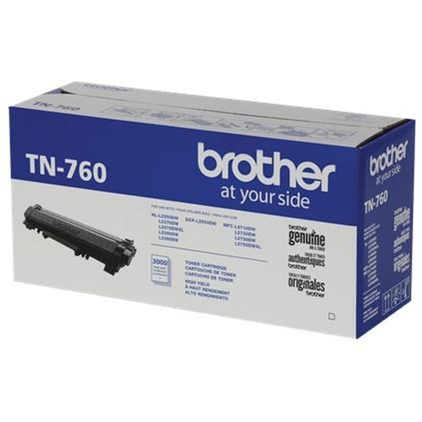 Tóner Brother TN760 Negro, 3000 Páginas