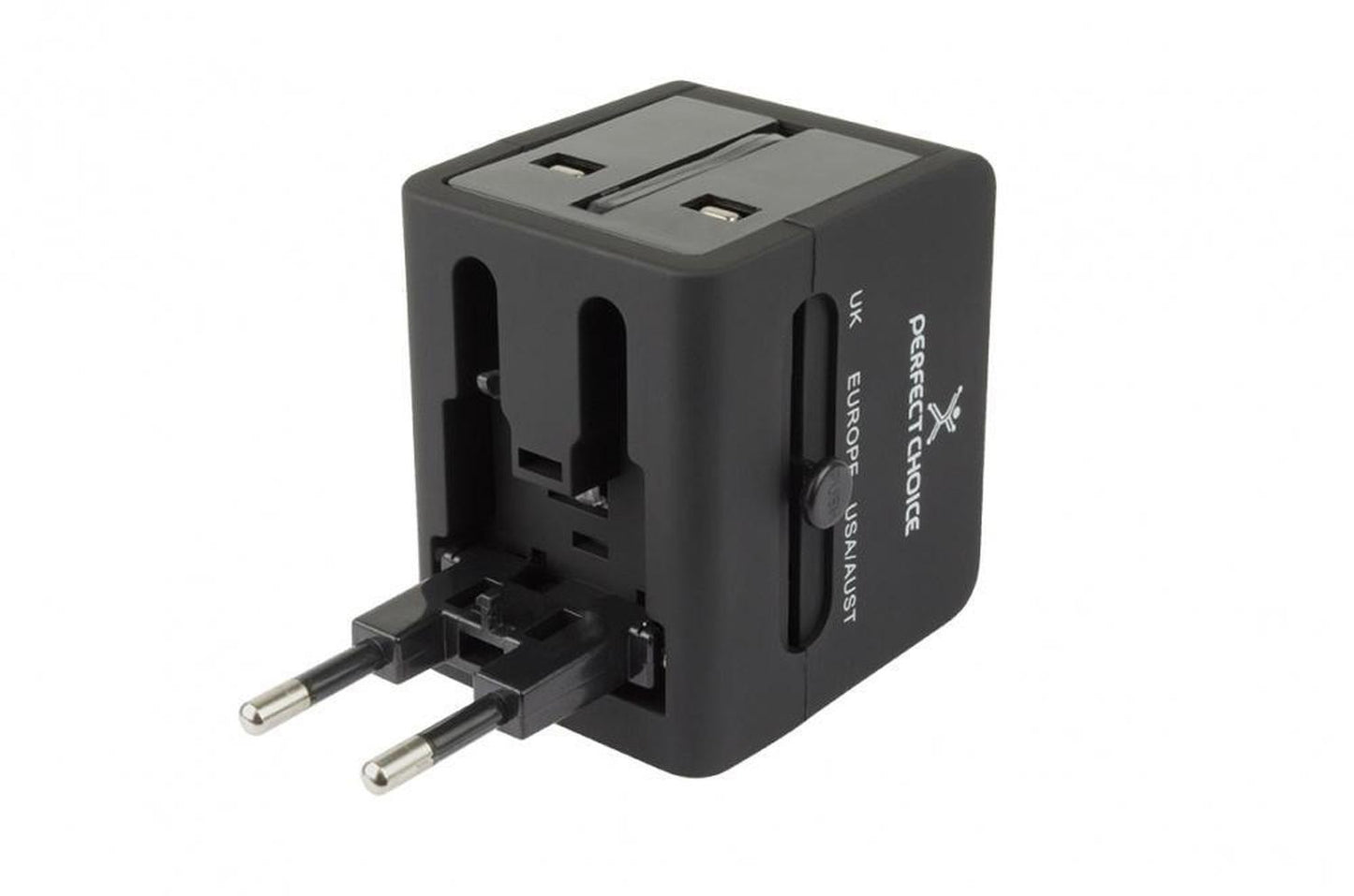 Cargador-Adaptador para Viaje, Negro Perfect Choice