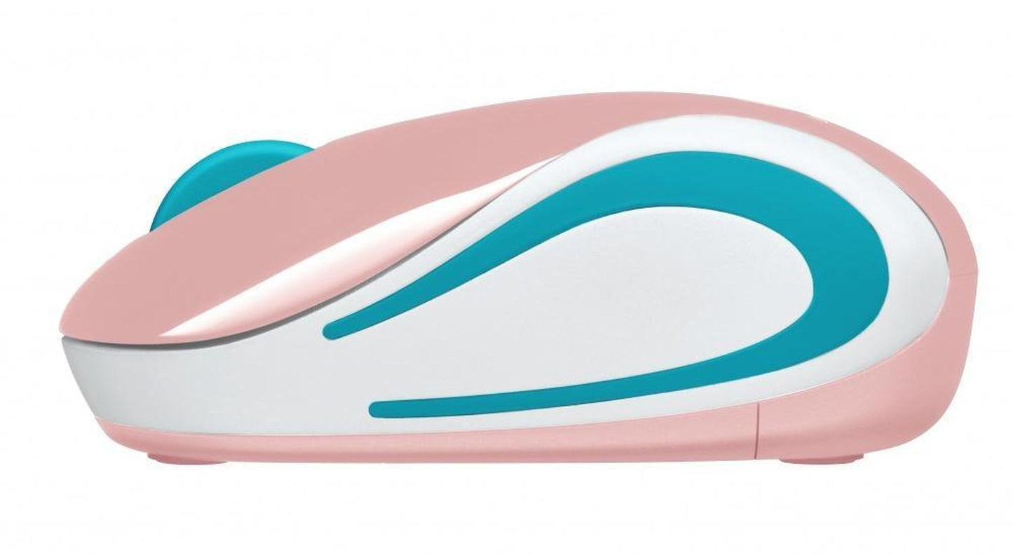 Mini Mouse Logitech Óptico M187, Inalámbrico, USB, 1000DPI Rosa