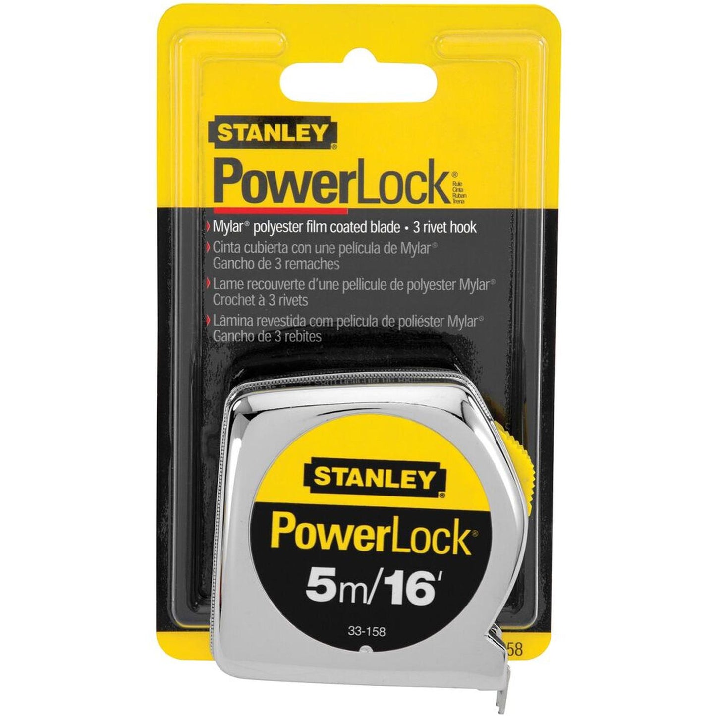 Flexómetro PowerLock de 5 m 16 pulg con botón de tranca