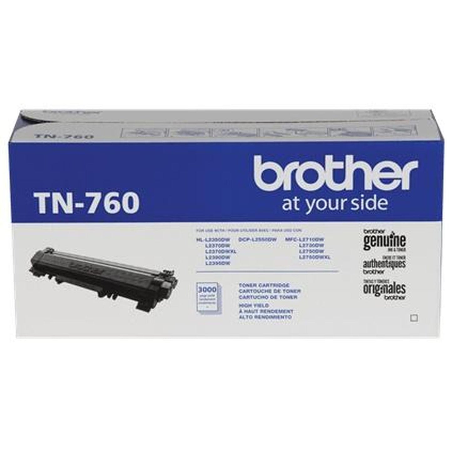 Tóner Brother TN760 Negro, 3000 Páginas