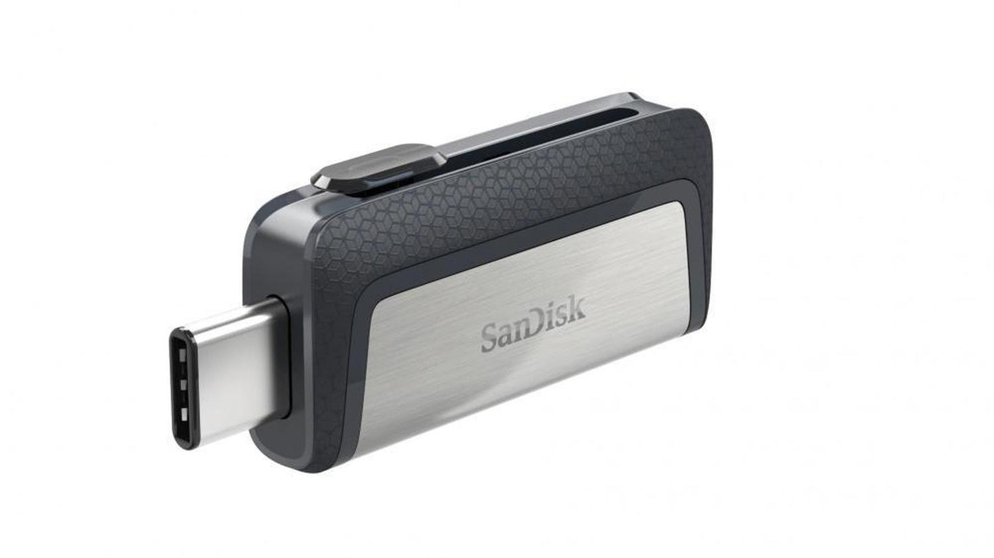 Memoria USB SanDisk Ultra Dual Drive, 32GB, USB C 3.0, Plata