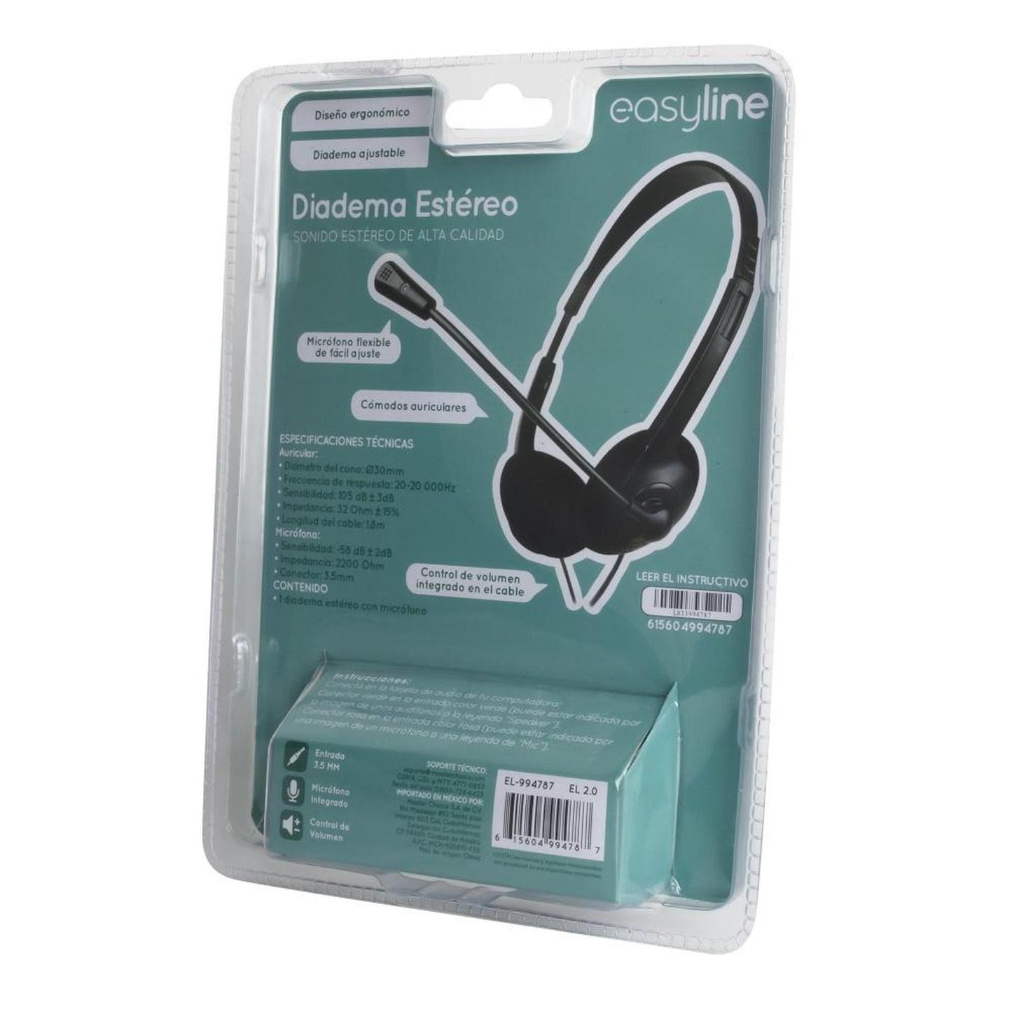 Auriculares Perfect Choice,Alámbrico,3.5mm,Negro/EL-995203