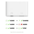 Adaptador Belkin Cargador + Audio iPhone Blanco F8j212btwht