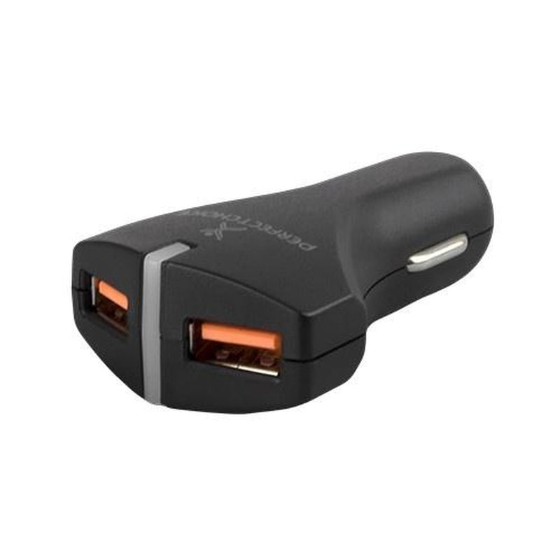 Perfect Choice Cargador p/Auto, 12V, 2 Puertos USB 2.0,Negro