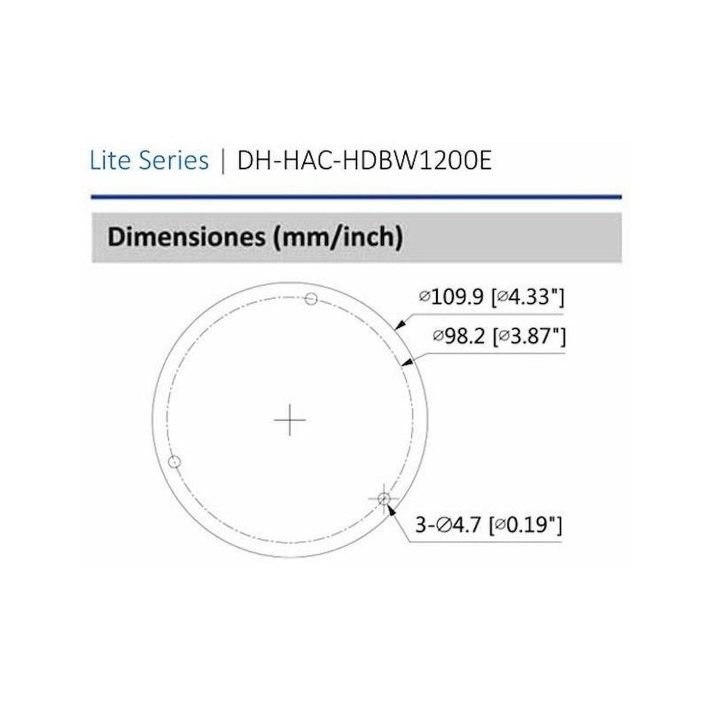 Cámara Dahua Domo 1080pv/lente2.8mm/115°/ip67/hdabw1200e28