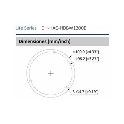Cámara Dahua Domo 1080pv/lente2.8mm/115°/ip67/hdabw1200e28
