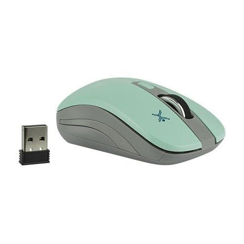 Mouse Perfect Choice Óptico PC-044819, RF Inalámbrico, 1600DPI, Turquesa/Gris