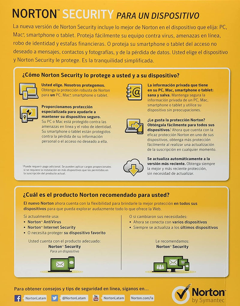 Antivirus Symantec Norton Security 2.0-1 Usuario / 21333621