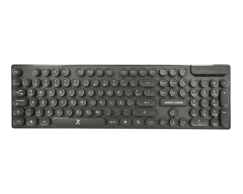 Teclado RF Inalámbrico, USB, Negro, en español /PC-201090