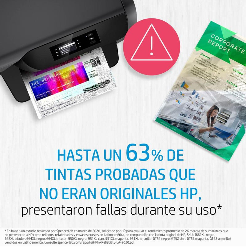 Combo HP 662 de Cartuchos de Tinta (Negro + Tri-Color)