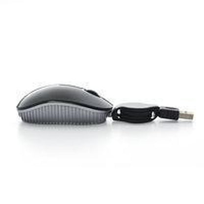 Mouse Verbatim Óptico 98113, Alámbrico, USB Retráctil, Negro/Plata