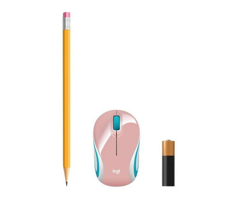 Mini Mouse Logitech Óptico M187, Inalámbrico, USB, 1000DPI Rosa