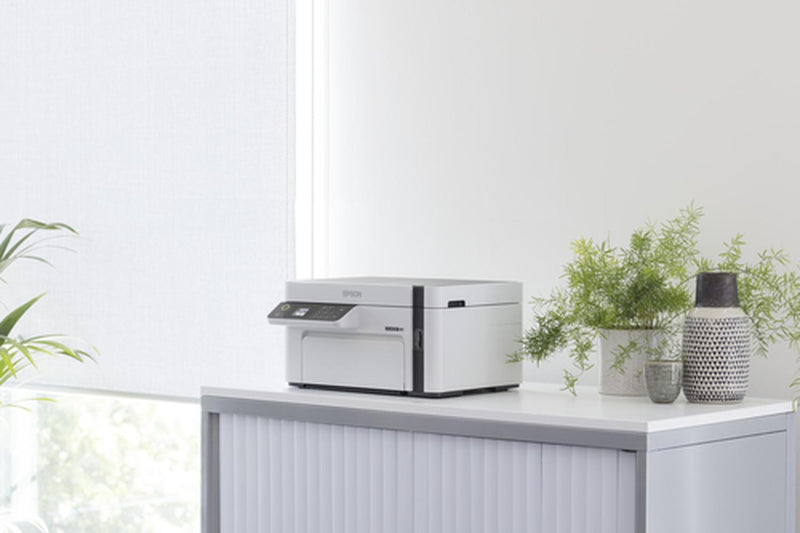 Impresora multifunción Epson EcoTank M2120 con wifi blanca