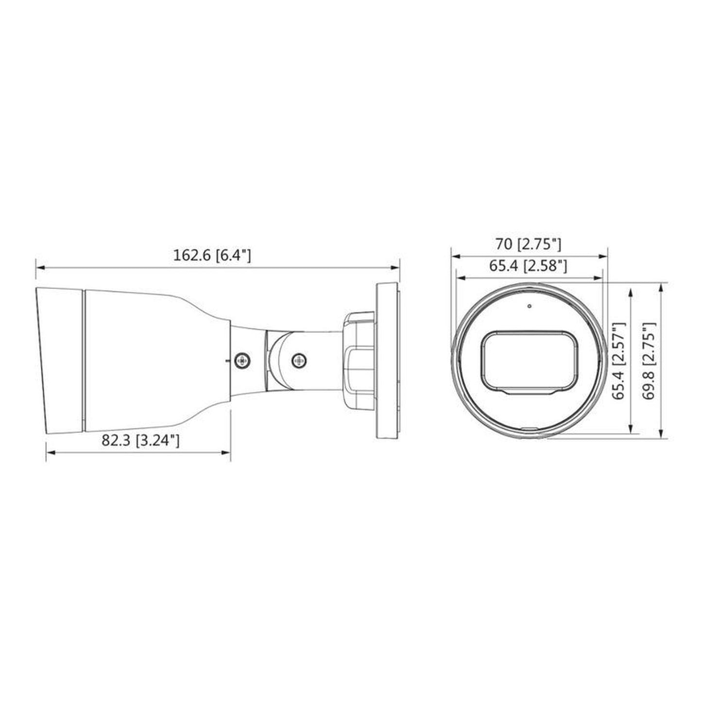 Cámara Dahua Ip-bullet 2mp/lente2.8mm/104°/ipc-hfw1230s1-s4