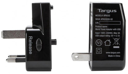 CyberPower Adaptador de Energía World Travel, Entrada 100 - 250V, 2x USB, Negro