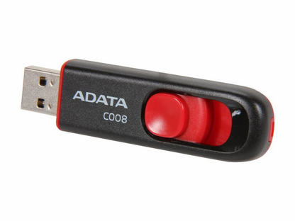 Memoria Usb Adata Retractil C008 64GB USB 2.0 Negro/Rojo