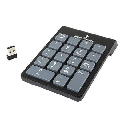 Perfect Choice Teclado Numérico PC-201014, RF Inalámbrico, Negro