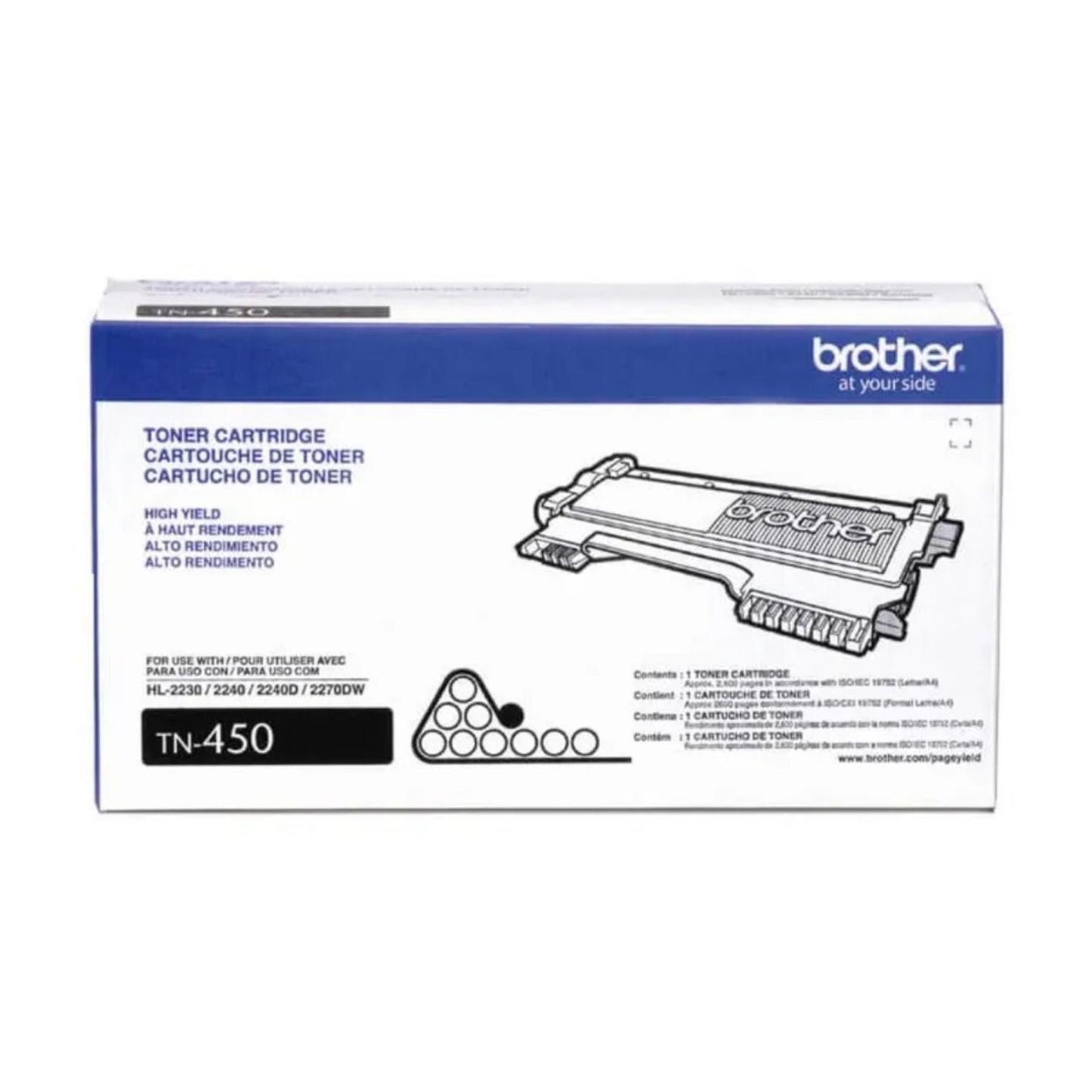 Tóner Láser Brother Negro Para HL2240 HL2270W / TN450