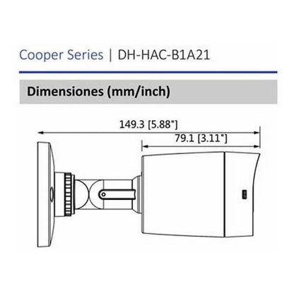 Cámara Dahua Cooper Bullet/93°/lente De 3.6mm/hac-b1a21-0360