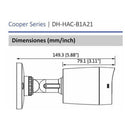 Cámara Dahua Cooper Bullet/93°/lente De 3.6mm/hac-b1a21-0360