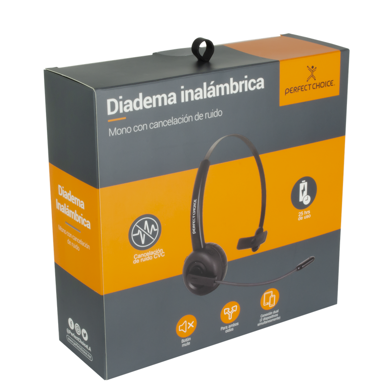 Monoaural, Inalámbrico, Bluetooth, Perfect Choice /PC-116882