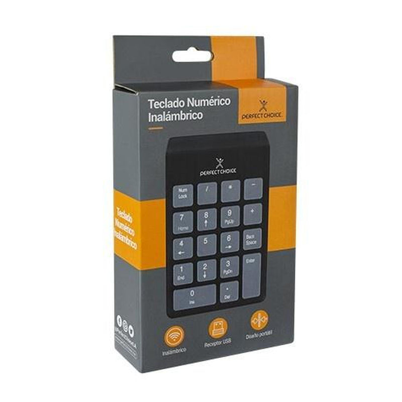 Perfect Choice Teclado Numérico PC-201014, RF Inalámbrico, Negro