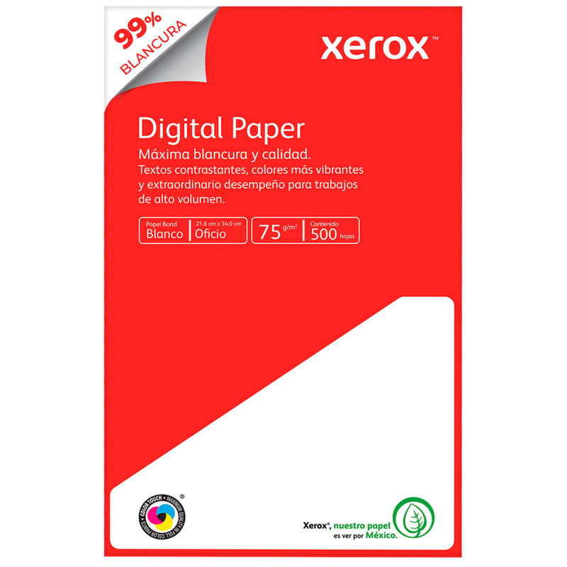 Papel Bond Blanco Xerox Tamaño Oficio De 92-75g/m2,1Millar