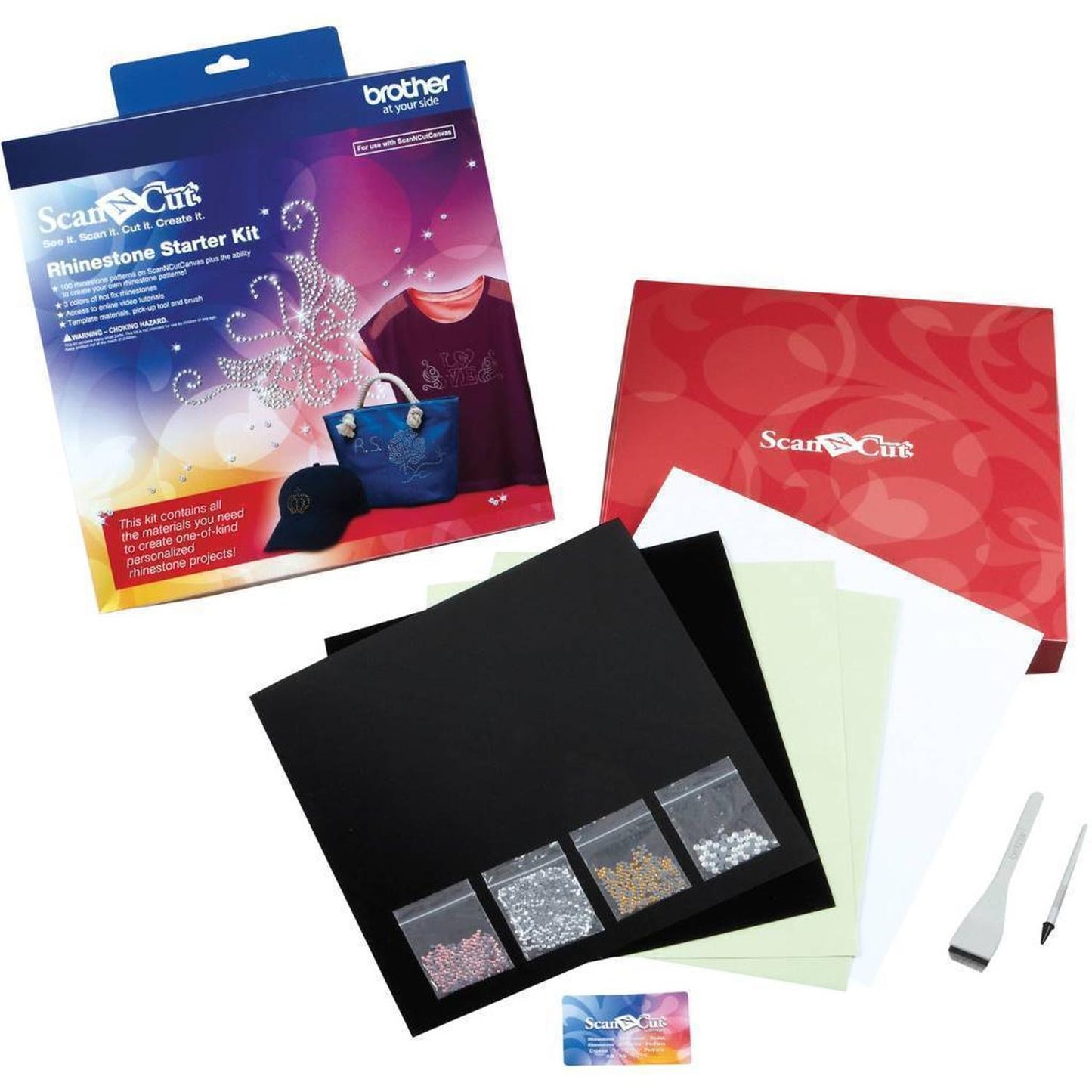 Kit de Pedrería CARSKIT1 Brother, 100 patrones de diamantes, compatible con ScanNCut SDX