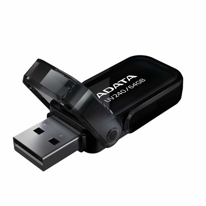 Memoria USB Adata UV240 64GB USB 2.0, Negro Con Tapa