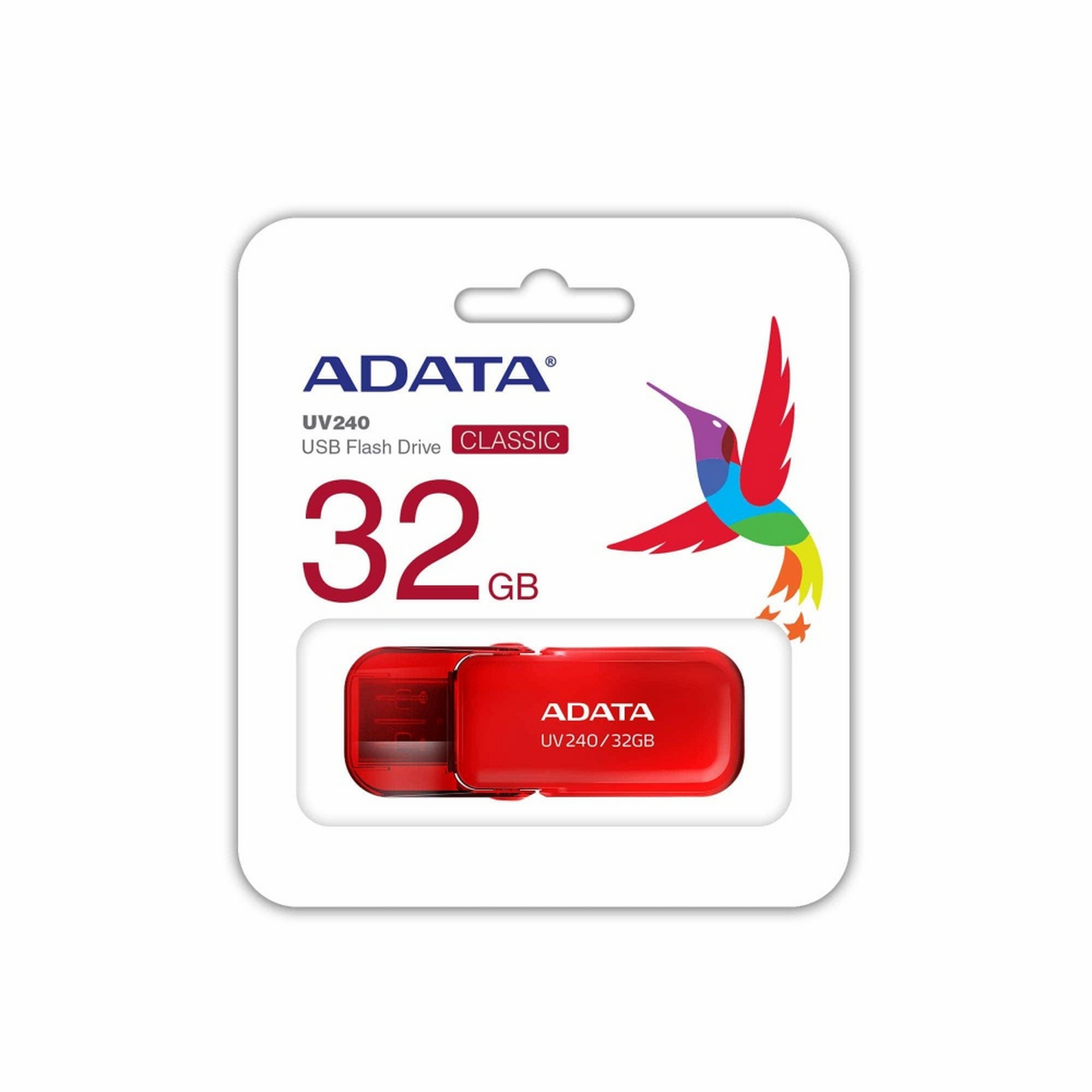 Memoria USB Adata UV240 32GB USB 2.0, Rojo Con Tapa