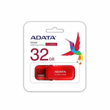 Memoria USB Adata UV240 32GB USB 2.0, Rojo Con Tapa
