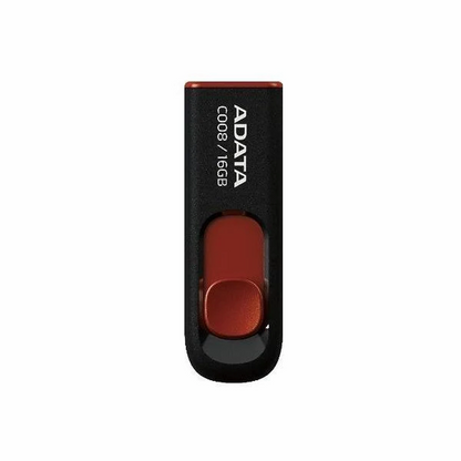 Memoria Usb Adata Retractil C008 64GB USB 2.0 Negro/Rojo