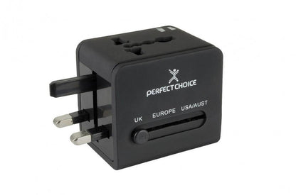 Cargador-Adaptador para Viaje, Negro Perfect Choice