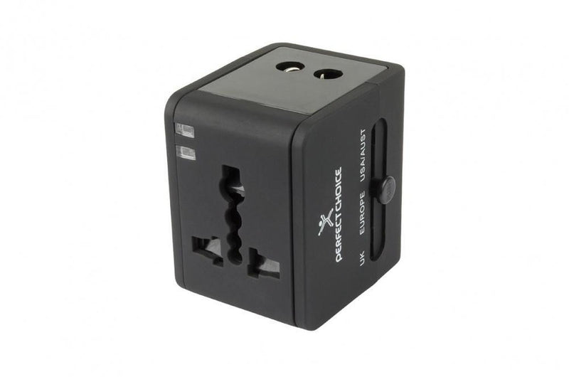 Cargador-Adaptador para Viaje, Negro Perfect Choice