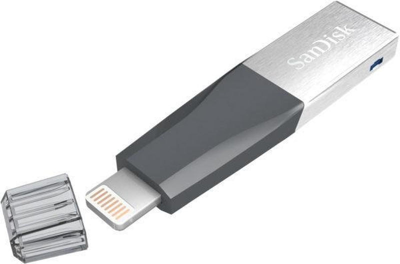 Memoria USB SanDisk IXpand Mini, 64GB, USB 3.0, Gris/Plata