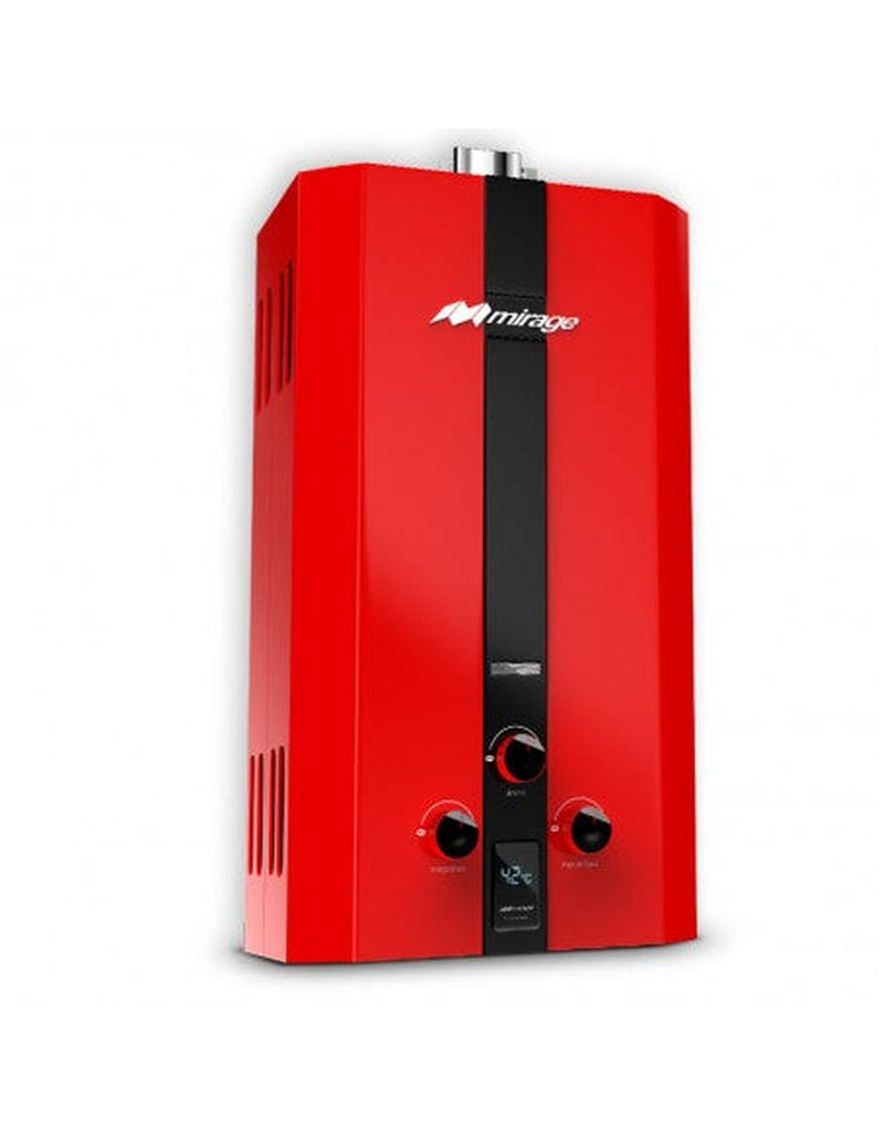 Boiler De Paso Mirage Flux 10 Litros Por Minuto, Rojo/Gas LP