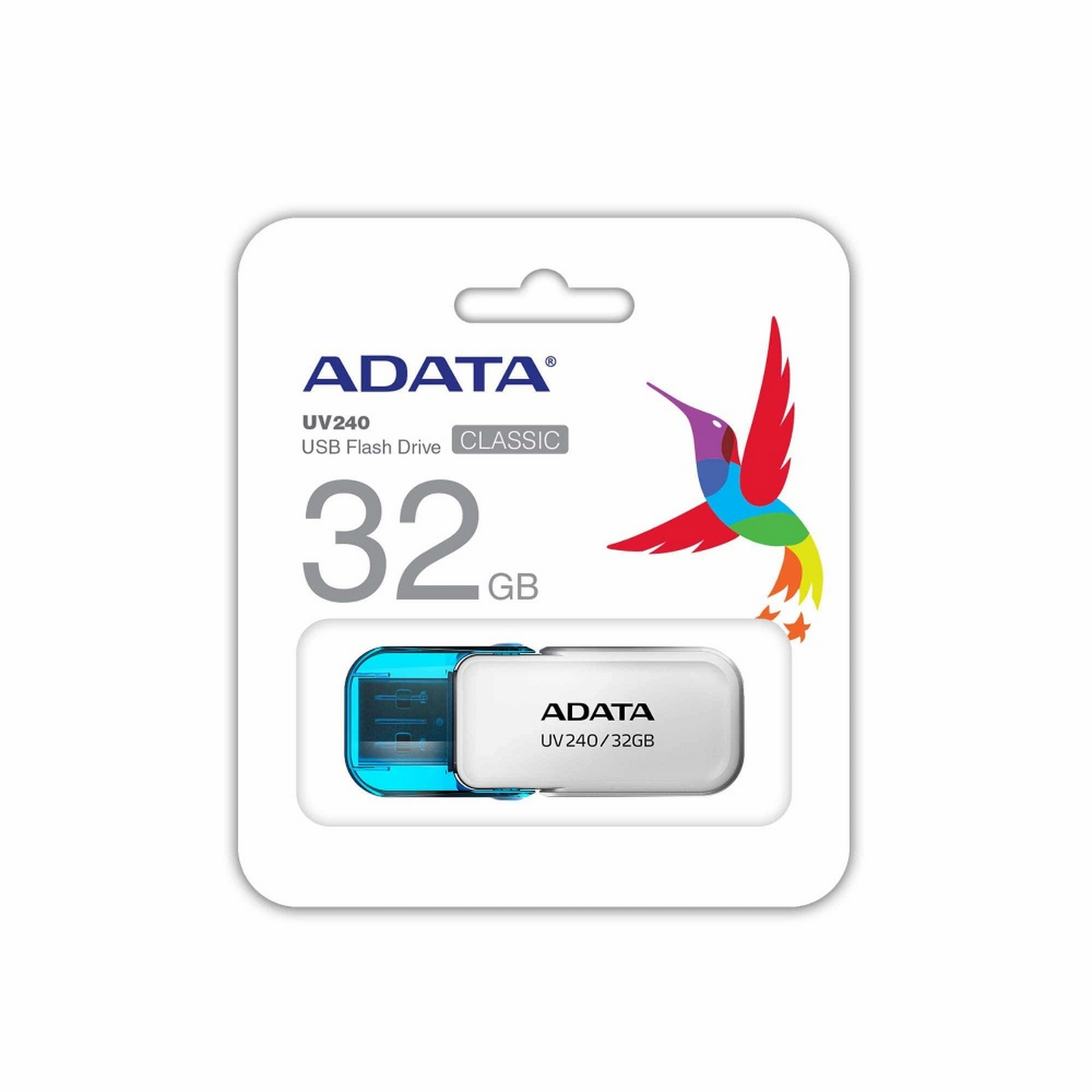 Memoria USB Adata UV240 32GB USB 2.0 Blanco Con Tapa