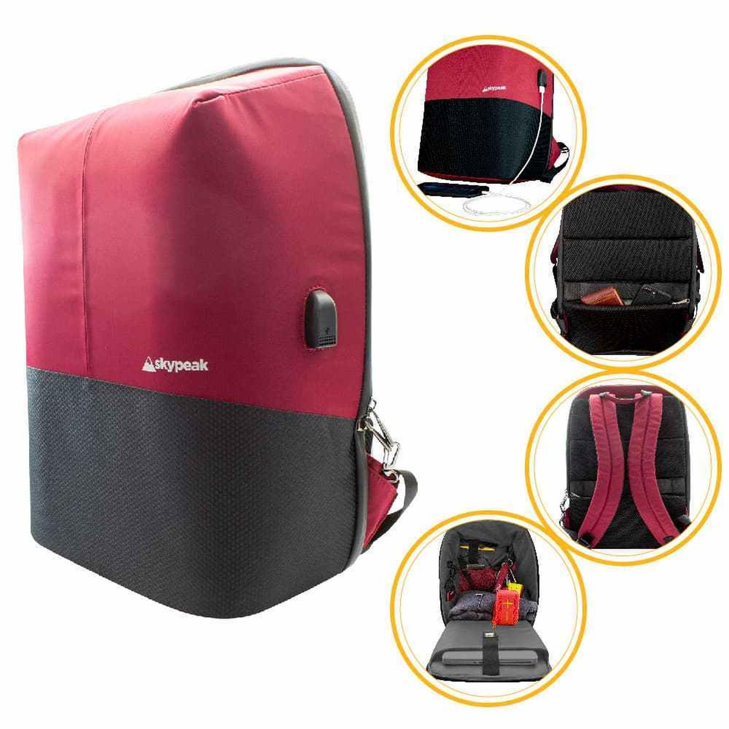 Mochila backpack Skypeak antirrobo de 15,6" tamaño Grande,BTS-115PO