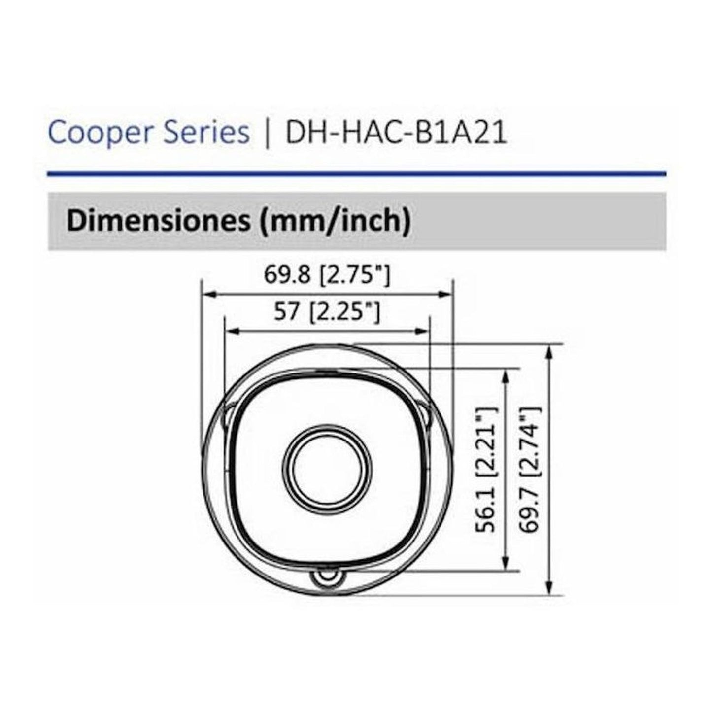 Cámara Dahua Cooper Bullet/93°/lente De 3.6mm/hac-b1a21-0360