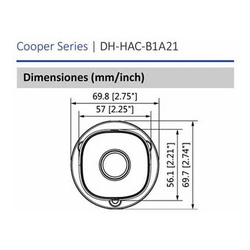 Cámara Dahua Cooper Bullet/93°/lente De 3.6mm/hac-b1a21-0360