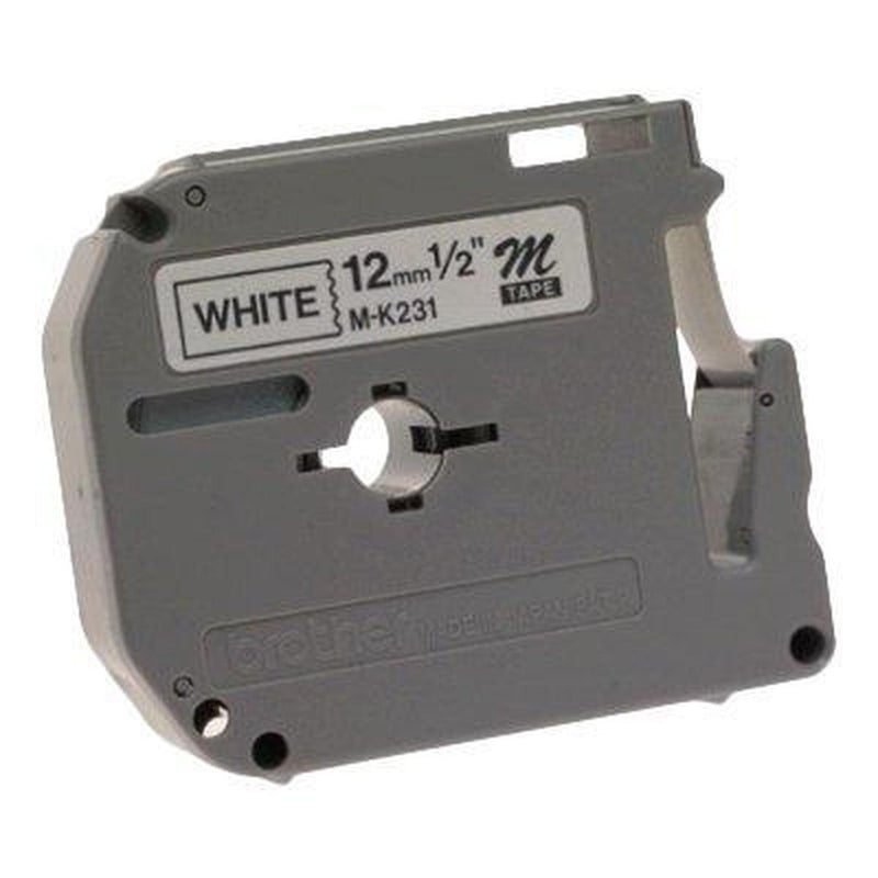 Cinta Brother M231 Negro sobre Blanco, 12mm x 8m