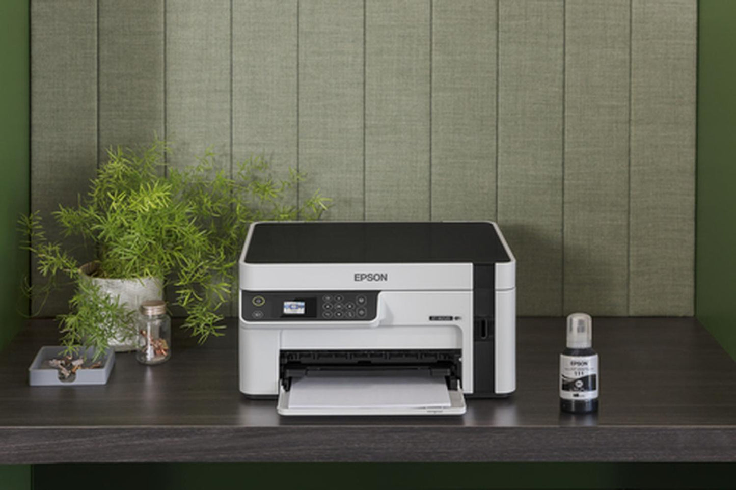 Impresora multifunción Epson EcoTank M2120 con wifi blanca