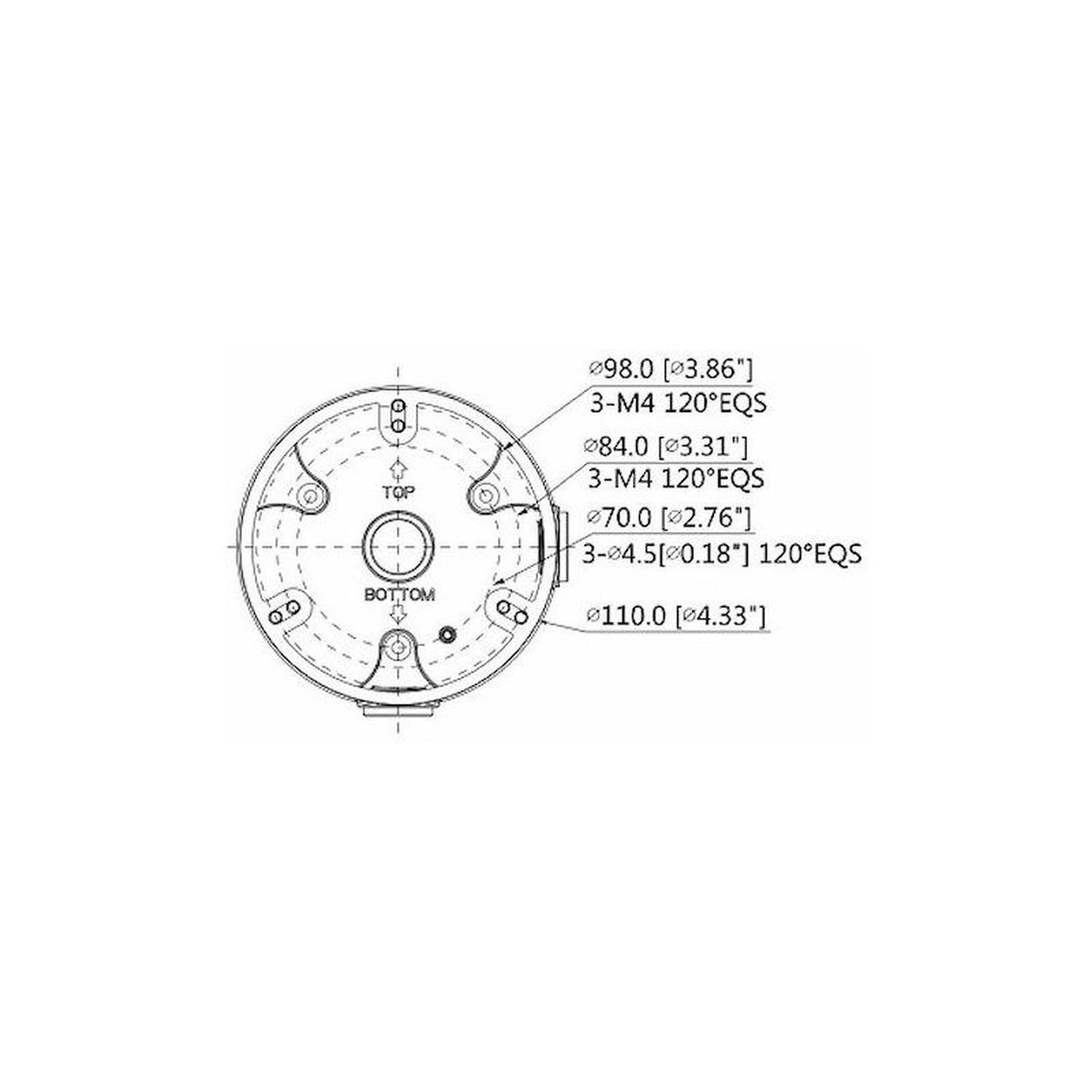 Caja De Conexiones Para Cámaras Domo Dahua-h Db1 / ´pfa136