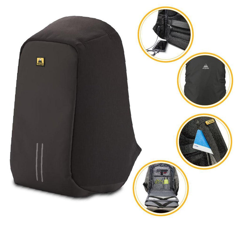 Mochila Backpack Skypeak Antirrobo de 15,6" con funda repelente al agua y puerto USB SHIELD-115BK