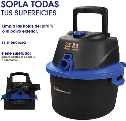 Aspiradora Koblenz Seco-Mojado WD-2.5K 2.5 gal 120V negra