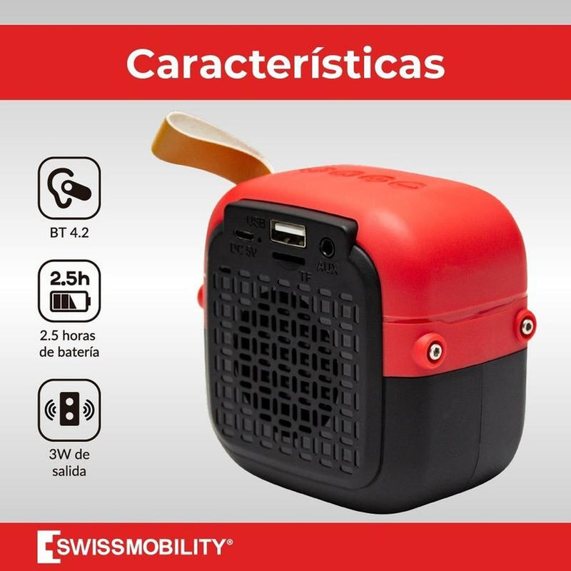 Kit 2 Bocinas Swissmobility Bluetooth Mini, Audio En Estereo