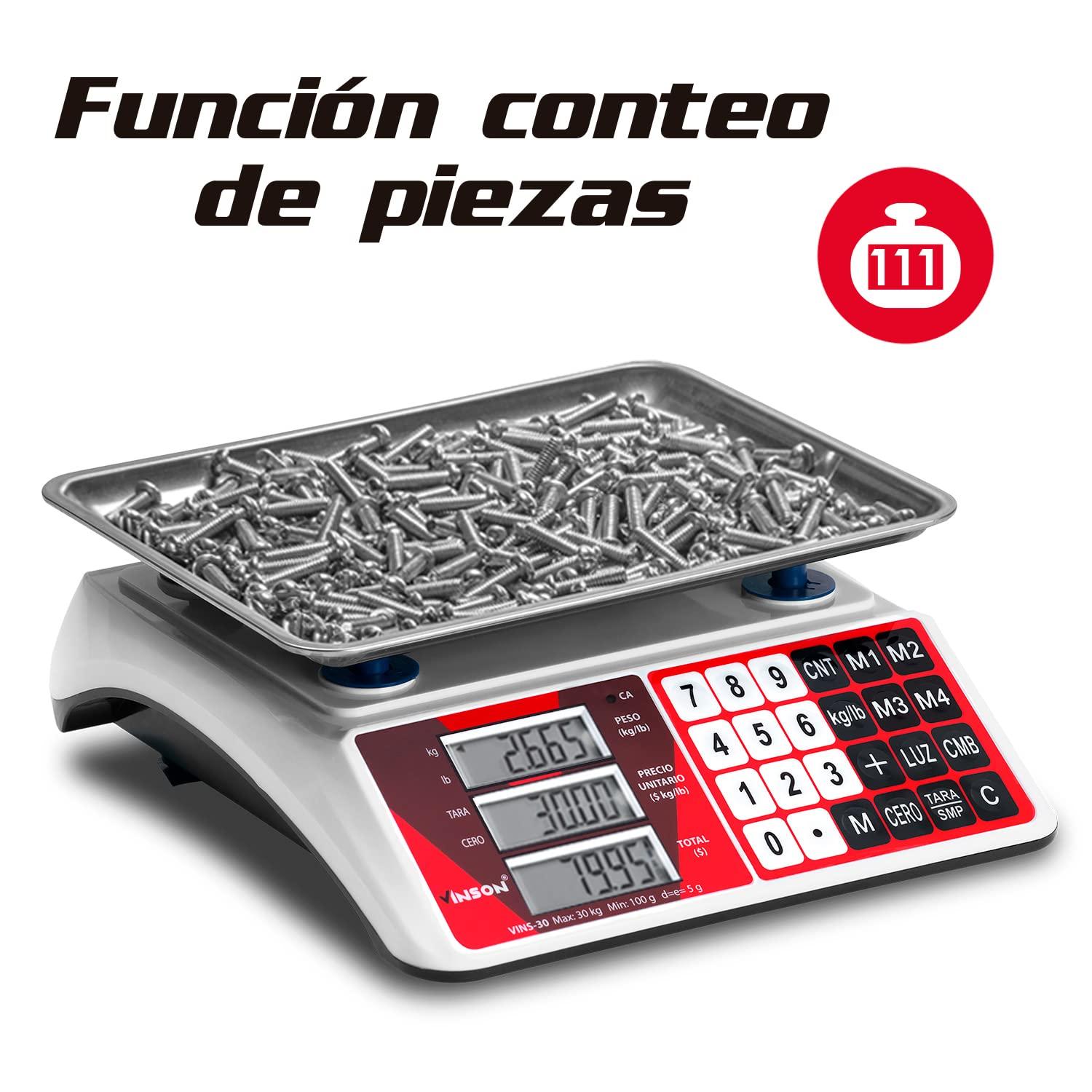 Báscula Para Mostrador Electrónica Multifunción 30kg Vinson